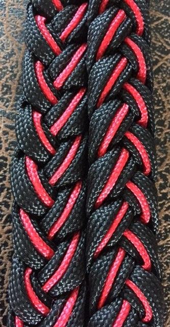 Martha Josey Super Knot Barrel Racing Rein Black/Red