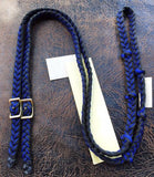 Martha Josey Super Knot Barrel Racing Rein Black/Royal Blue