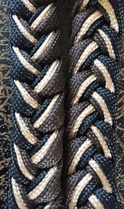 Martha Josey Super Knot Barrel Racing Rein Black/Tan/Brown