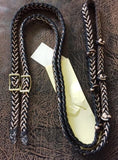 Martha Josey Super Knot Barrel Racing Rein Black/Tan/Brown