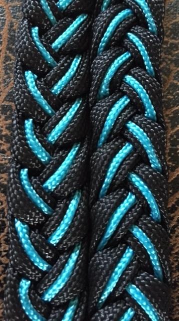 Martha Josey Super Knot Barrel Racing Rein Black/Turquoise