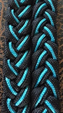 Martha Josey Super Knot Barrel Racing Rein Black/Turquoise