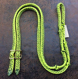 Martha Josey Super Knot Barrel Racing Rein Bright Lime/Black