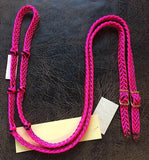 Martha Josey Super Knot Barrel Racing Rein Hot Pink/Black