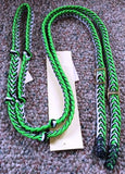 Martha Josey Super Knot Barrel Racing Rein Lime/Black/White