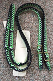 Martha Josey Super Knot Barrel Racing Rein Lime/White/Black