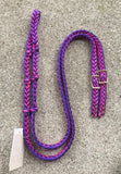 Martha Josey Super Knot Barrel Racing Rein Purple/Hot Pink