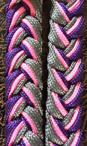 Martha Josey Super Knot Barrel Racing Rein Purple/Pink/Silver