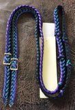 Martha Josey Super Knot Barrel Racing Rein Purple/Turquoise/Black