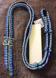 Martha Josey Super Knot Barrel Racing Rein Purple/Turquoise/Silver