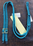 Martha Josey Super Knot Barrel Racing Rein Turquoise/Black