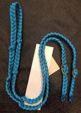 Martha Josey Super Knot Barrel Racing Rein Turquoise pony size