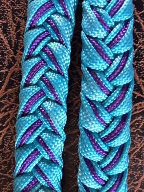 Martha Josey Super Knot Barrel Racing Rein Turquoise/Purple