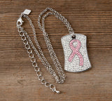 Montana Silversmith Tough Enough To Wear Pink Dogtag Necklace NC2773