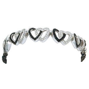 Montana Silversmiths Crystal & Black Double Heart Link Bracelet BC61505BK