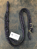 Martha Josey Super Knot Barrel Racing Rein Black/Purple Verigated