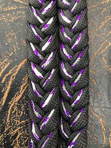 Martha Josey Super Knot Barrel Racing Rein Black/Purple Verigated