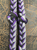 Martha Josey Super Knot Barrel Racing Rein Black/Purple/Silver