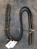 Martha Josey Super Knot Barrel Racing Rein Black/Tan