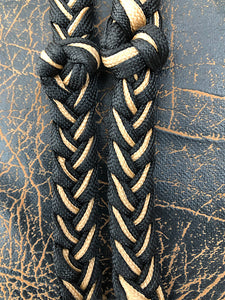 Martha Josey Super Knot Barrel Racing Rein Black/Tan