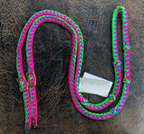 Martha Josey Super Knot Barrel Racing Rein Lime Royal Hot Pink