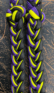 Martha Josey Super Knot Barrel Racing Rein Purple Yellow Black