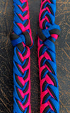Martha Josey Super Knot Barrel Racing Rein Hot Pink Black Royal Blue