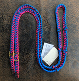 Martha Josey Super Knot Barrel Racing Rein Hot Pink Black Royal Blue