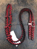Martha Josey Extra Thick Super Knot Barrel Rein Red/Black