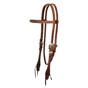 Reinsman Rosewood Spot Harness Leather Browband Headstall 7144