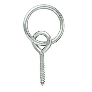 Screw Eye Hitching Ring with Lag Screw, Zinc