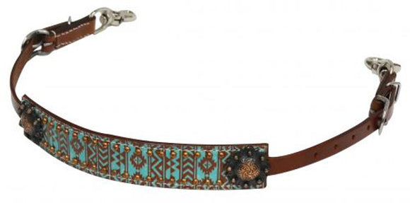 Showman Wither Strap Teal Brown Navajo Diamond 175889