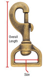 Swivel Snap Brass 3/4 inch Square End how to measure snap