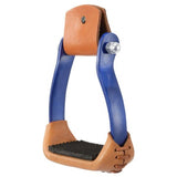 Tough-1 Polished Royal Blue Aluminum Western Stirrups