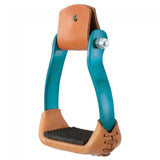 Tough-1 Polished Turquoise Aluminum Western Stirrups