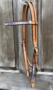 Tex Tan Aztec Overlay Browband Headstall