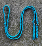 Braided Adjustable Single Knot Pony Rein, Turquoise
