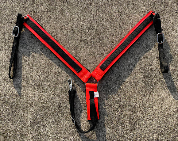 Horse Nylon Breast Collar, Black and Orange