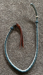 Braided Nylon Over & Under Whip with Leather End - Hunter Green