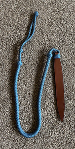 Braided Nylon Over & Under Whip with Leather End - Navy