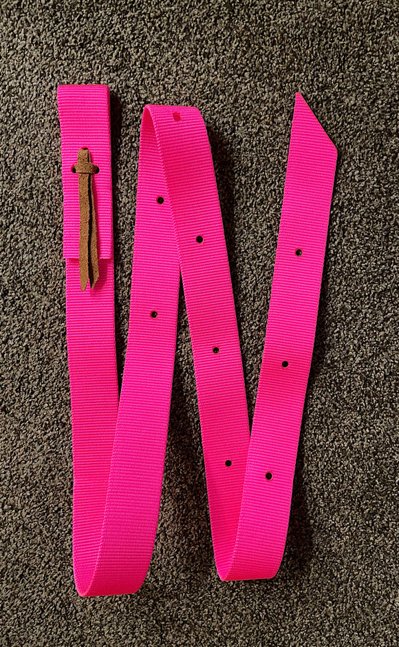 Mustang Nylon Cinch Latigo Strap Hot Pink, 10 hole, 1-3/4