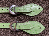 Royal King Lime Green Straight Ostrich Spur Straps