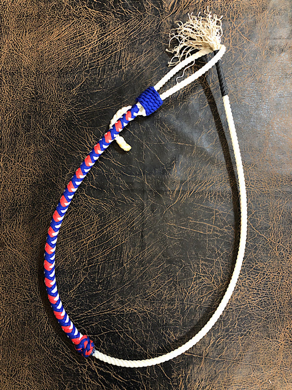 Deluxe Lariat Rope Braided Over & Under Whip Red White Blue