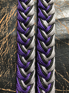 Martha Josey Super Knot Barrel Racing Rein Purple/Black/Gray
