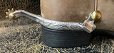Mens Roping Spurs Engraved Stainless Steel with Brass Rowels