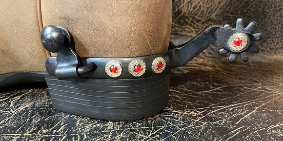 Ladies Abetta Roping Spurs with Red Stones