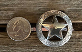Texas Ranger Star 1-1/2" Antique Silver Western Engraved Concho