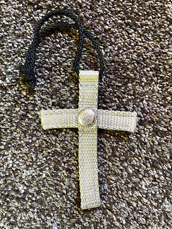 Saddle Cross with Concho, Silver