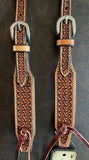 Professionals Choice Windmill Stamped Natural Border Browband Headstall 3P4021