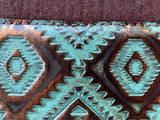 5 Star Saddle Pad dark chocolate 7/8 inch turquoise copper aztec wear leathers